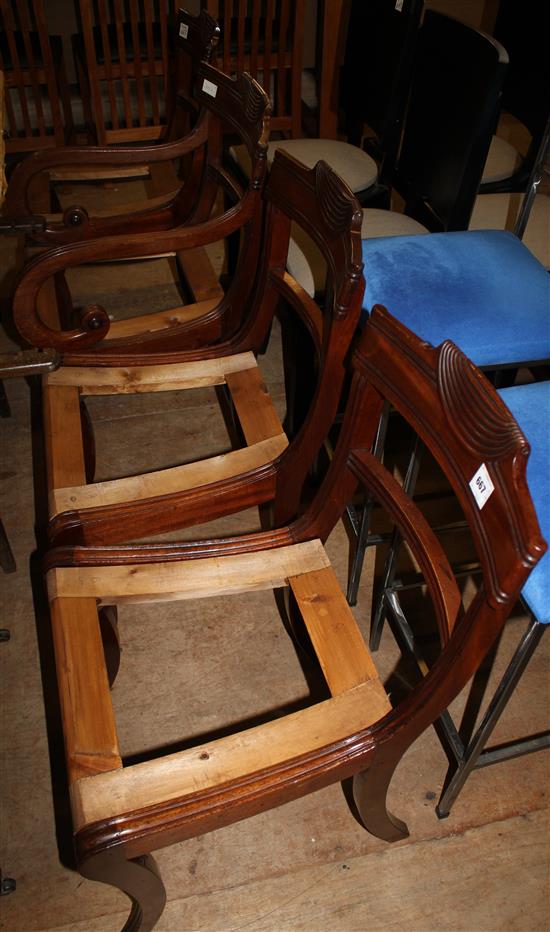 4 Regency dining chairs(-)